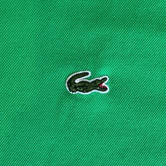 Lacoste Men's Classic Green Pique Polo Shirt - Large Logo on back - Medium - Picture 5 of 10